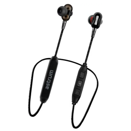 ASTRUM ET290 Wireless Neckband Earphone with Mic Black Bluetooth  (Black, In the Ear)